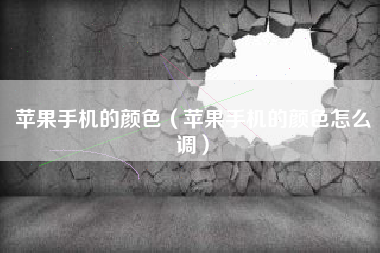 苹果手机的颜色（苹果手机的颜色怎么调）