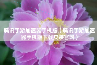 腾讯手游加速器手机版（腾讯手游加速器手机版下载安装官网）