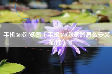 手机360浏览器（手机360浏览器怎么安装插件）