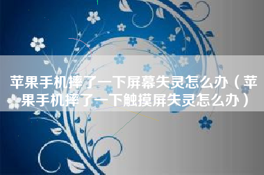 苹果手机摔了一下屏幕失灵怎么办（苹果手机摔了一下触摸屏失灵怎么办）