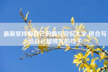 最新坚持做自己的霸气说说大全 适合写给自己超帅气的句子