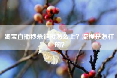 淘宝直播秒杀链接怎么上？流程是怎样的？