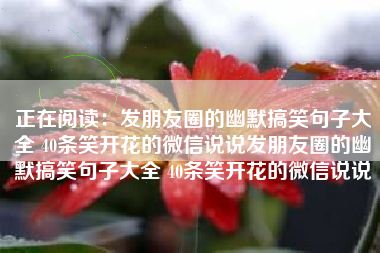 正在阅读：发朋友圈的幽默搞笑句子大全 40条笑开花的微信说说发朋友圈的幽默搞笑句子大全 40条笑开花的微信说说