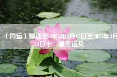 （周运）娜迪亚 2025年3月17日至2025年3月23日十二星座运势