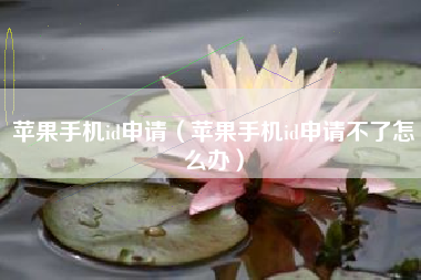 苹果手机id申请（苹果手机id申请不了怎么办）