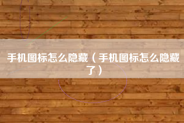 手机图标怎么隐藏（手机图标怎么隐藏了）