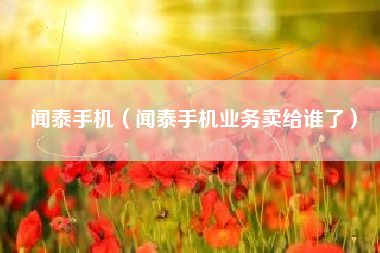 闻泰手机（闻泰手机业务卖给谁了）