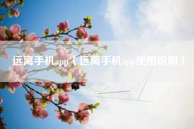 远离手机app（远离手机app使用说明）