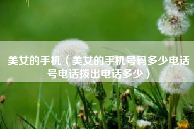 美女的手机（美女的手机号码多少电话号电话拨出电话多少）