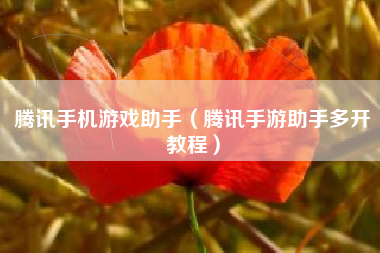 腾讯手机游戏助手（腾讯手游助手多开教程）