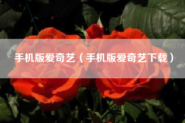 手机版爱奇艺（手机版爱奇艺下载）