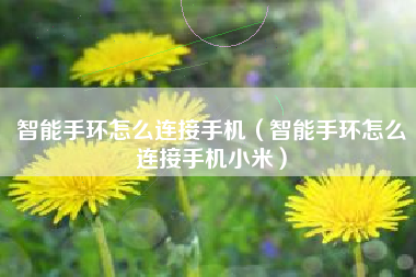 智能手环怎么连接手机（智能手环怎么连接手机小米）