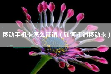 移动手机卡怎么注销（如何注销移动卡）
