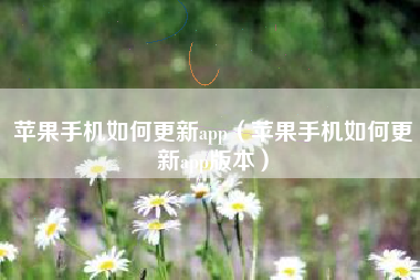 苹果手机如何更新app（苹果手机如何更新app版本）
