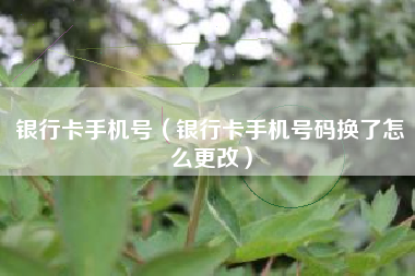 银行卡手机号（银行卡手机号码换了怎么更改）