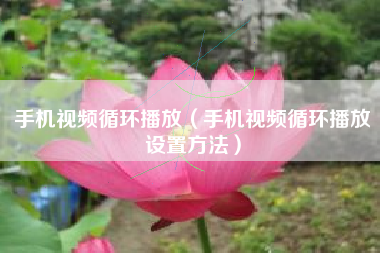 手机视频循环播放（手机视频循环播放设置方法）
