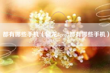 都有哪些手机（骁龙8gen3都有哪些手机）