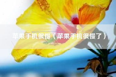 苹果手机很慢（苹果手机很慢了）