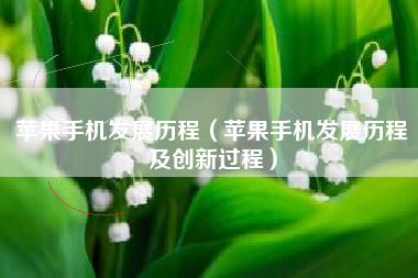 苹果手机发展历程（苹果手机发展历程及创新过程）