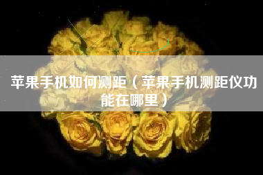 苹果手机如何测距（苹果手机测距仪功能在哪里）