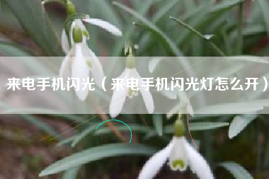 来电手机闪光（来电手机闪光灯怎么开）