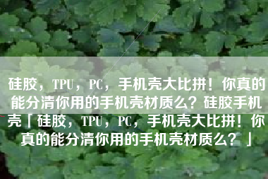 硅胶，TPU，PC，手机壳大比拼！你真的能分清你用的手机壳材质么？硅胶手机壳「硅胶，TPU，PC，手机壳大比拼！你真的能分清你用的手机壳材质么？」