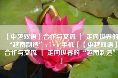 【中越双语】合作与交流 ｜ 走向世界的“越南制造”v i v o 手机「【中越双语】合作与交流 ｜ 走向世界的“越南制造”」