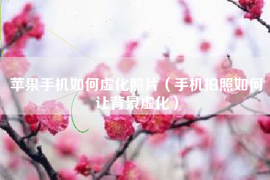 苹果手机如何虚化照片（手机拍照如何让背景虚化）