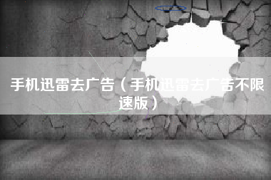 手机迅雷去广告（手机迅雷去广告不限速版）