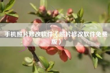 手机照片修改软件（照片修改软件免费版）