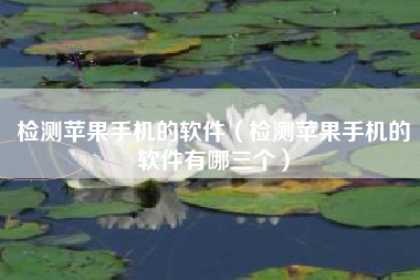 检测苹果手机的软件（检测苹果手机的软件有哪三个）