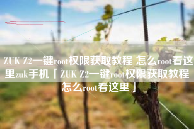 ZUK Z2一键root权限获取教程 怎么root看这里zuk手机「ZUK Z2一键root权限获取教程 怎么root看这里」