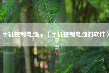 手机控制电脑ppt（手机控制电脑的软件）