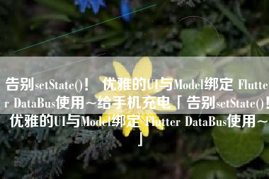 告别setState()！ 优雅的UI与Model绑定 Flutter DataBus使用~给手机充电「告别setState()！ 优雅的UI与Model绑定 Flutter DataBus使用~」
