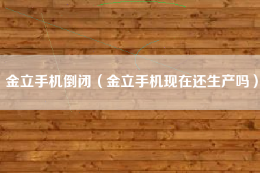 金立手机倒闭（金立手机现在还生产吗）