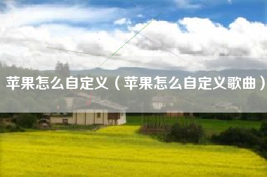 苹果怎么自定义（苹果怎么自定义歌曲）