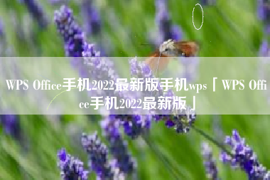 WPS Office手机2022最新版手机wps「WPS Office手机2022最新版」