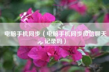电脑手机同步（电脑手机同步微信聊天记录吗）
