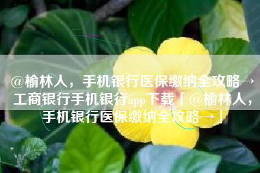 @榆林人，手机银行医保缴纳全攻略→工商银行手机银行app下载「@榆林人，手机银行医保缴纳全攻略→」