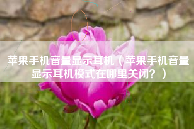 苹果手机音量显示耳机（苹果手机音量显示耳机模式在哪里关闭？）