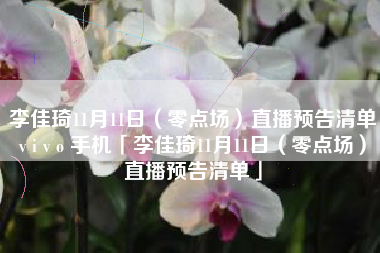 李佳琦11月11日（零点场）直播预告清单v i v o 手机「李佳琦11月11日（零点场）直播预告清单」