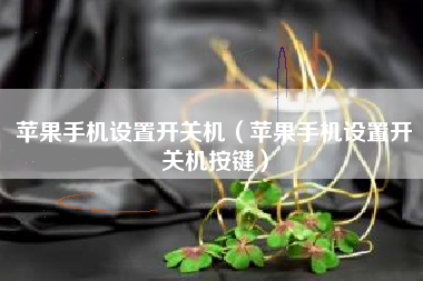 苹果手机设置开关机（苹果手机设置开关机按键）