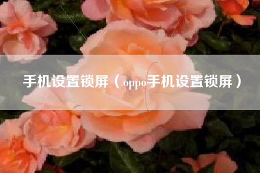 手机设置锁屏（oppo手机设置锁屏）