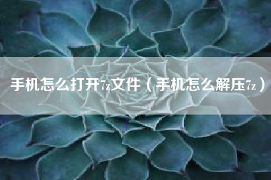 手机怎么打开7z文件（手机怎么解压7z）