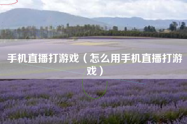 手机直播打游戏（怎么用手机直播打游戏）