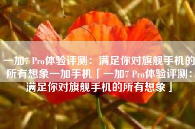 一加7 Pro体验评测：满足你对旗舰手机的所有想象一加手机「一加7 Pro体验评测：满足你对旗舰手机的所有想象」