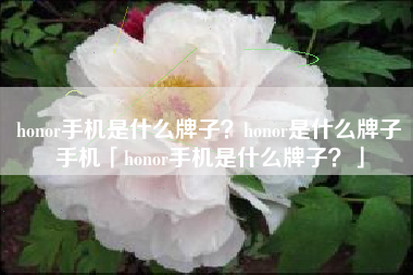 honor手机是什么牌子？honor是什么牌子手机「honor手机是什么牌子？」