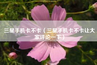 三星手机卡不卡（三星手机卡不卡让大家评论一下）