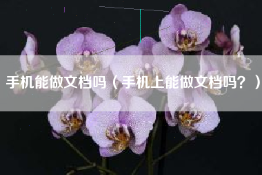 手机能做文档吗（手机上能做文档吗？）