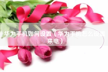 华为手机如何设置（华为手机怎么设置来电）